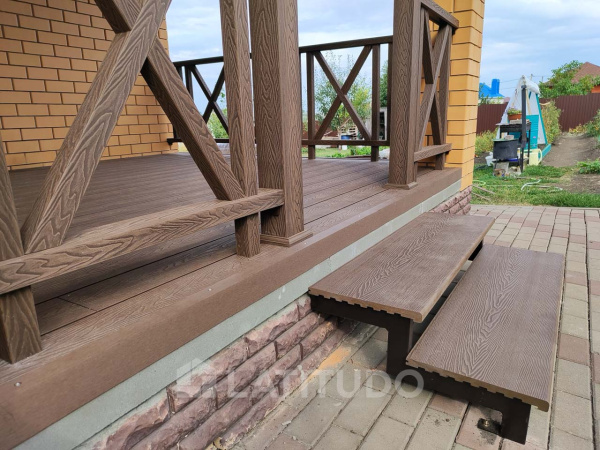 Ступень полнотелая ДПК EasyDecking Wood-Х 348х22х4010 Коричневый  | Купить в Интернет-магазине | Цена 3 091 ₽ Ступени из ДПК