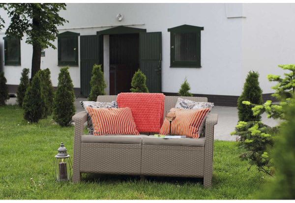 Диван двухместный Corfu Love Seat коричневый  | Купить в Интернет-магазине | Цена 26 900 ₽ Диван для дачи