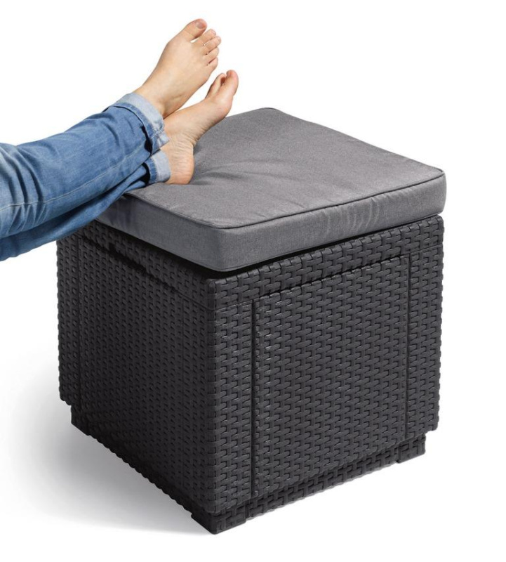 Пуф с подушкой Cube with cushion графит  | Купить в Интернет-магазине | Цена 9 900 ₽ Стулья для дачи