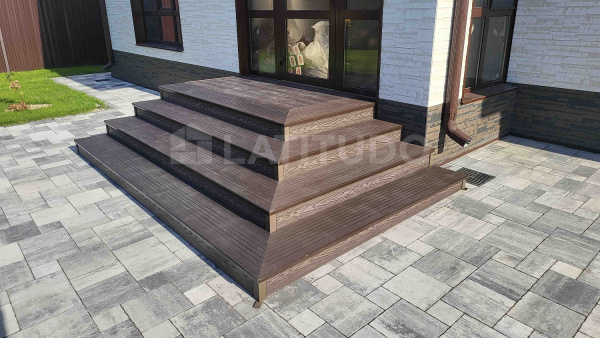 Ступень полнотелая ДПК Latitudo Step-320 320х24х4000 Венге  | Купить в Интернет-магазине | Цена 3 208 ₽ Ступени из ДПК