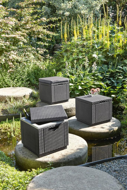 Пуф с подушкой Cube with cushion графит  | Купить в Интернет-магазине | Цена 9 900 ₽ Стулья для дачи