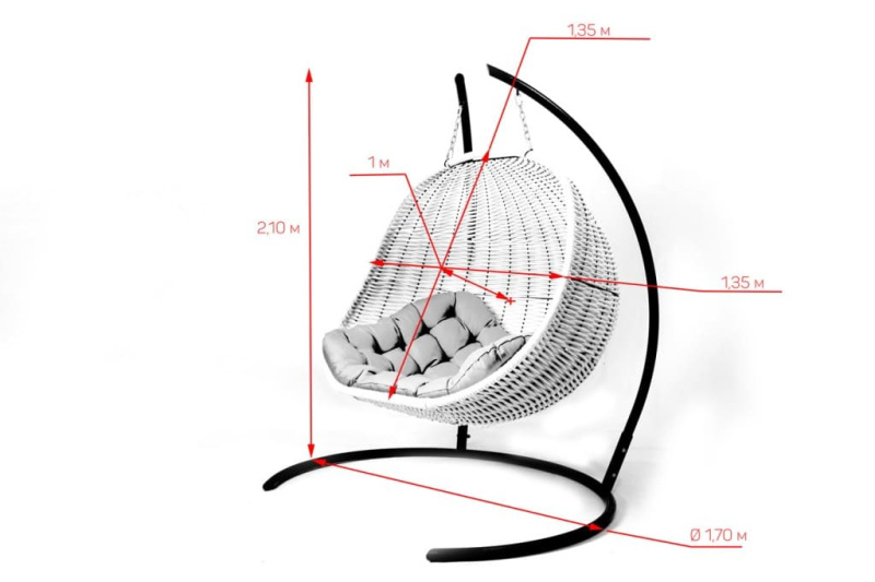 2-ух местное кресло-кокон SADBURG серое  | Купить в Интернет-магазине | Цена 70 000 ₽ Гамак для дачи