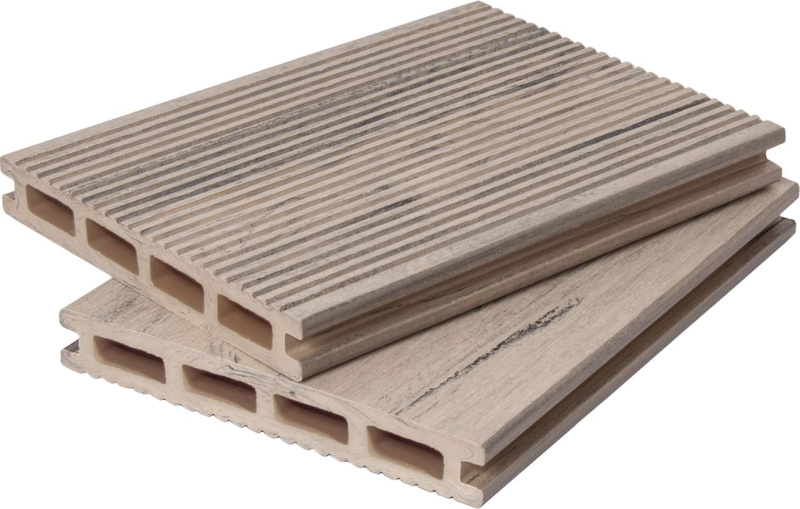 Террасная доска ДПК POLIVAN DENPASAR MixColor пустотелая 140х20х5800мм дымчато-белая  | Купить в Интернет-магазине | Цена 933 ₽ Террасная доска из ДПК