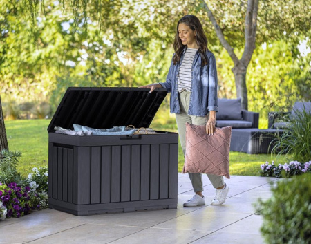 Сундук Kentwood 190 L антрацит  | Заказать онлайн | Цена 8 900 ₽ Садовые ящики и сундуки