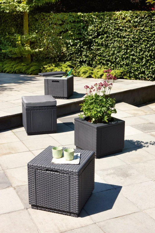 Пуф с подушкой Cube with cushion графит  | Купить в Интернет-магазине | Цена 9 900 ₽ Стулья для дачи