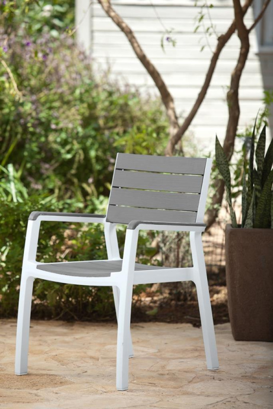 Стул Harmony armchair белый-серый  | Купить в Интернет-магазине | Цена 6 800 ₽ Стулья для дачи