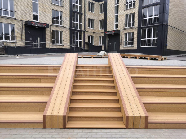 Ступень полнотелая ДПК Latitudo Step-320 320х24х3000 Орех  | Купить в Интернет-магазине | Цена 3 208 ₽ Ступени из ДПК