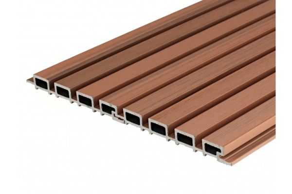 Реечная бесшовная панель TimberTex коэкструзия 219x26x4000 мм тик микс  | Купить в Интернет-магазине | Цена 890 ₽ Фасадные панели из ДПК