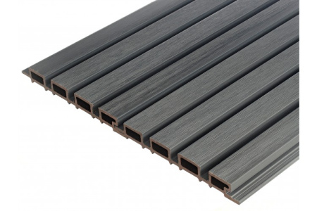 Реечная бесшовная панель TimberTex коэкструзия 219x26x4000 мм серый  | Купить в Интернет-магазине | Цена 890 ₽ Фасадные панели из ДПК